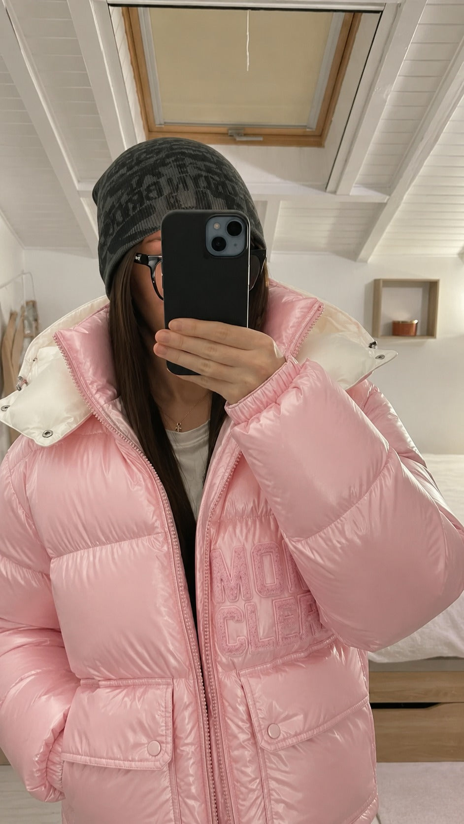 Rose – glänzende Steppjacke