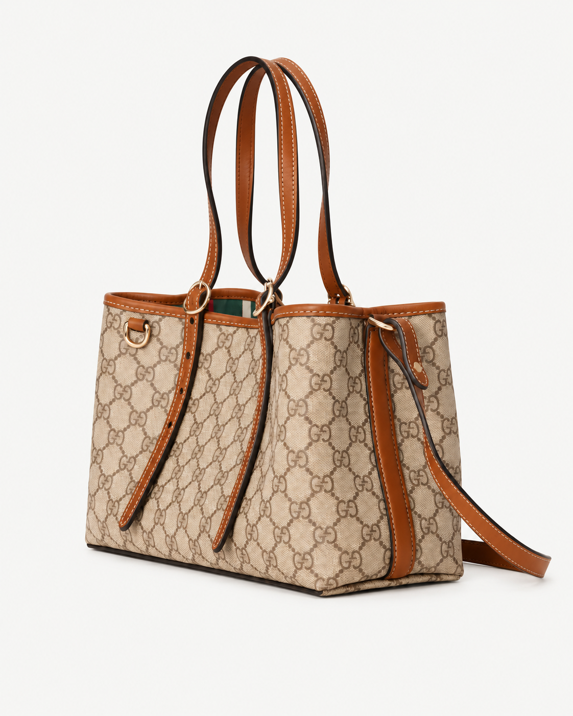 Gucci GG Emblem Medium – Shopper in Beige und Braun