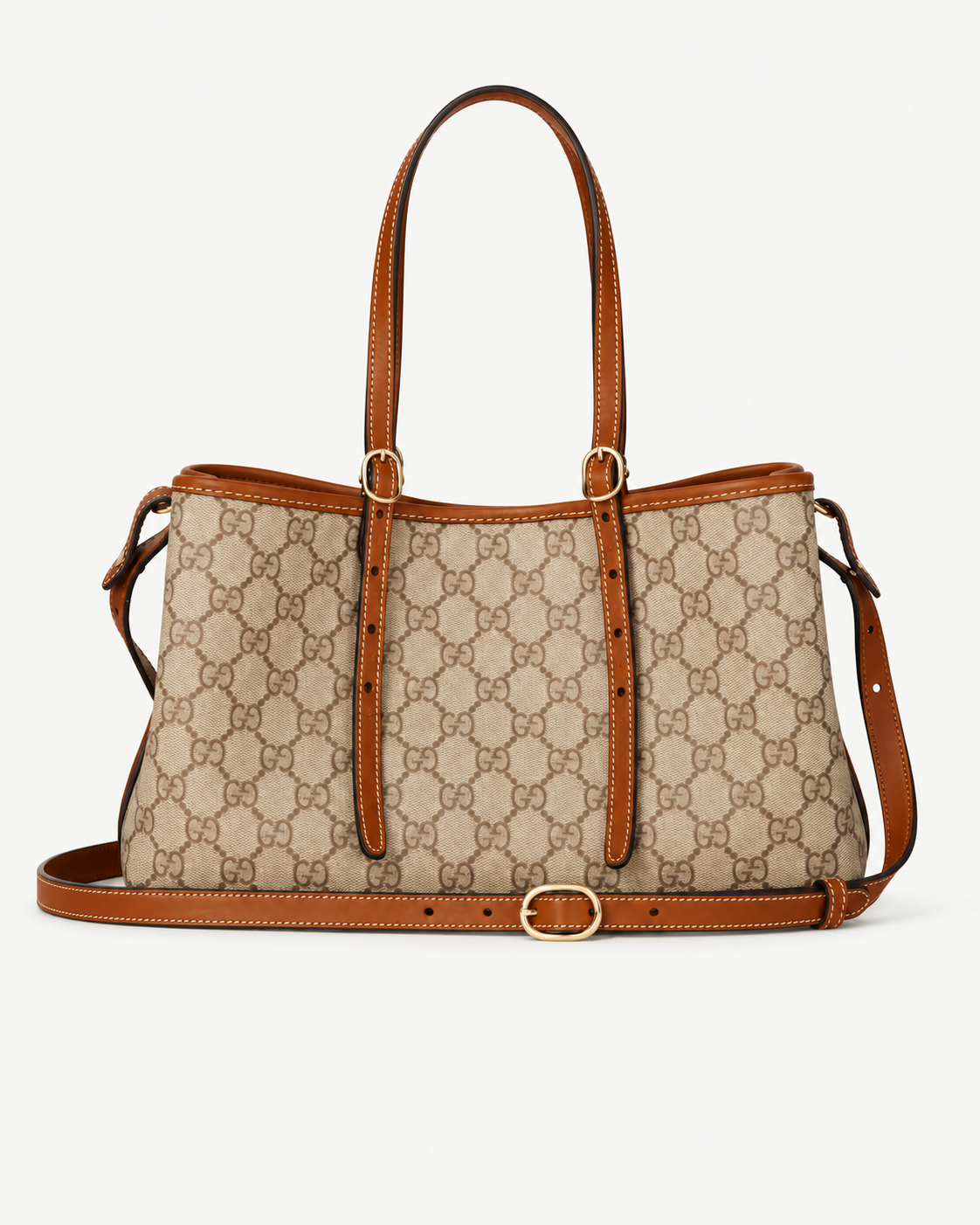 Gucci GG Emblem Medium – Shopper in Beige und Braun