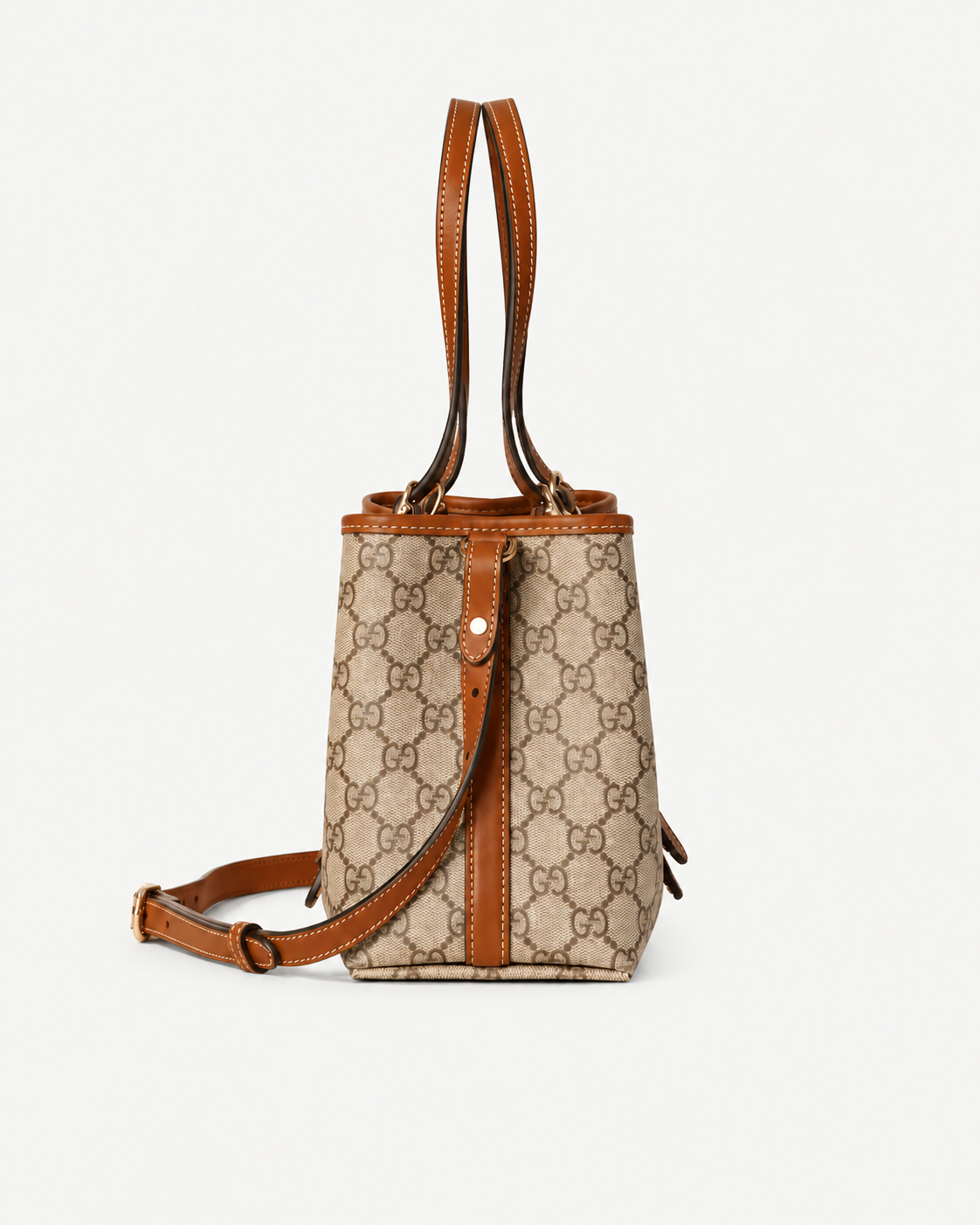 Gucci GG Emblem Medium – Shopper in Beige und Braun