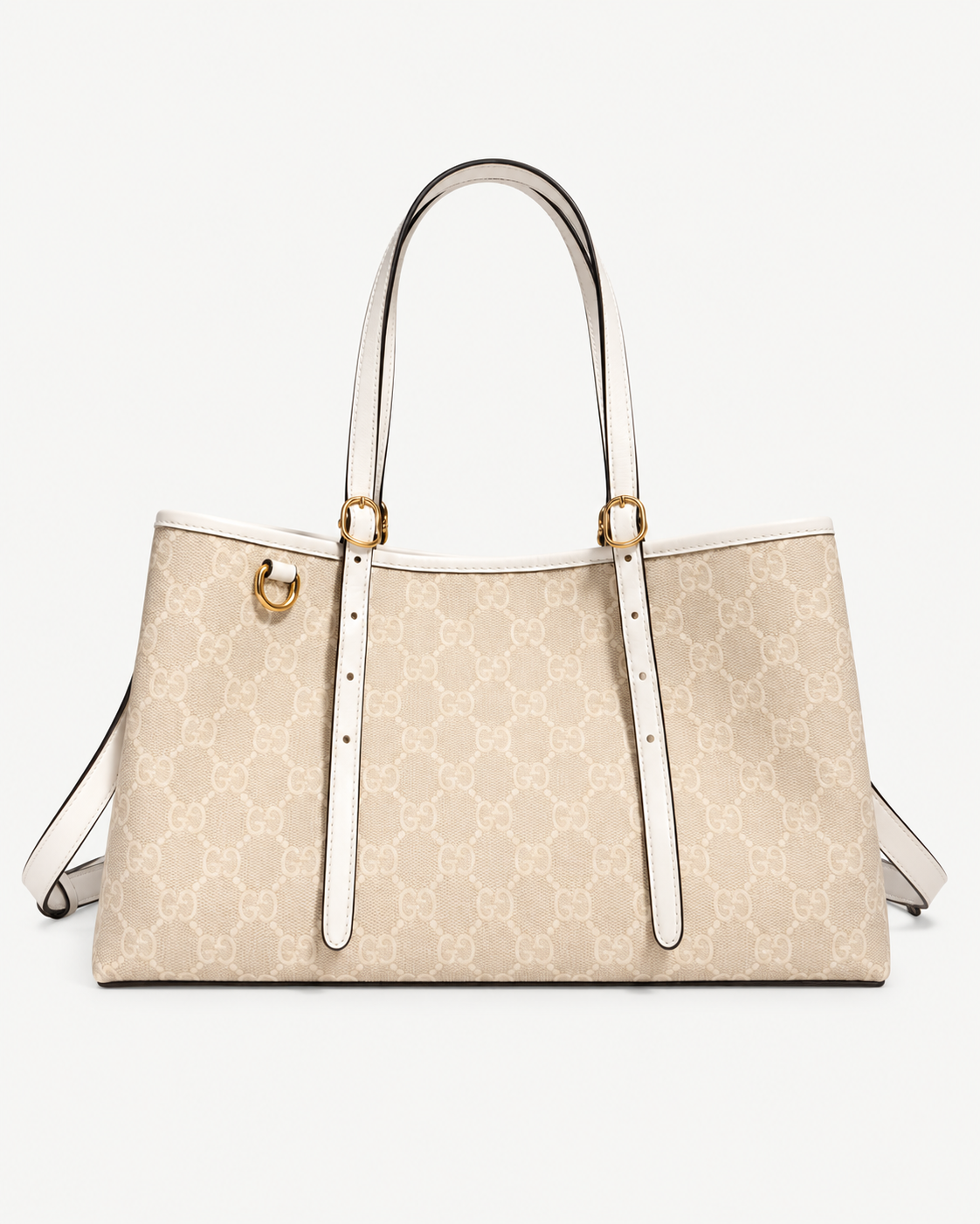 Gucci GG Emblem Medium – Shopper in Beige und Weiß