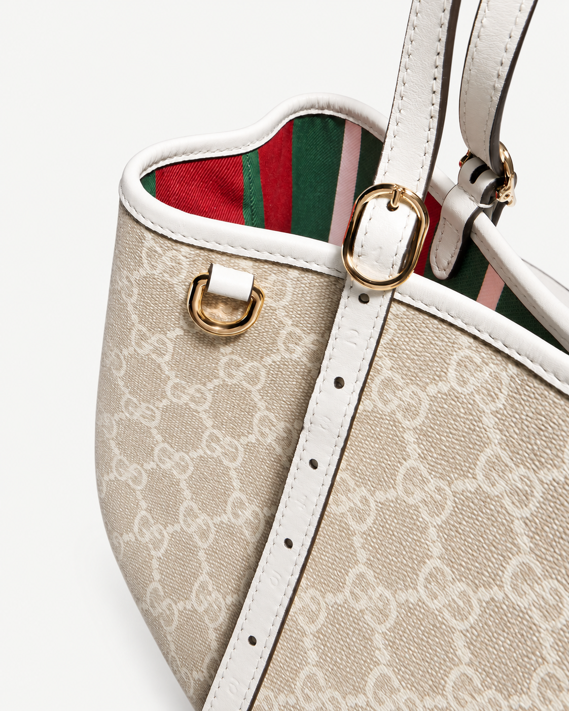Gucci GG Emblem Medium – Shopper in Beige und Weiß