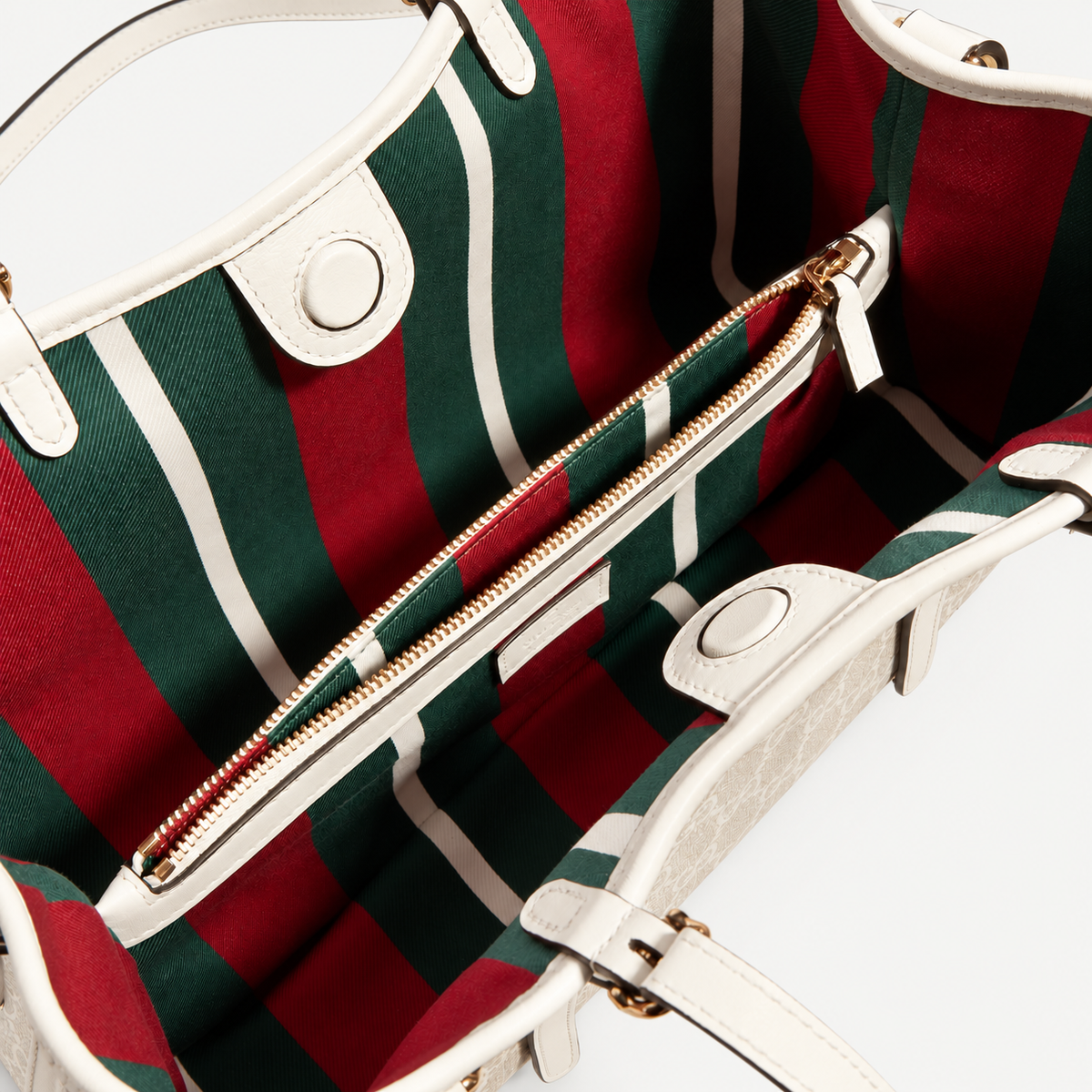 Gucci GG Emblem Medium – Shopper in Beige und Weiß