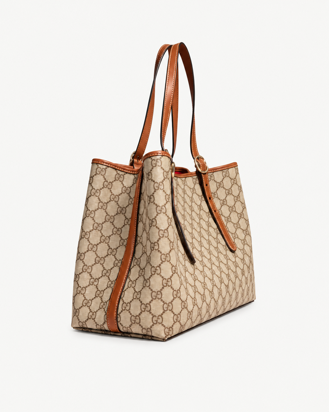 Gucci GG Emblem Large – Shopper in Beige und Braun