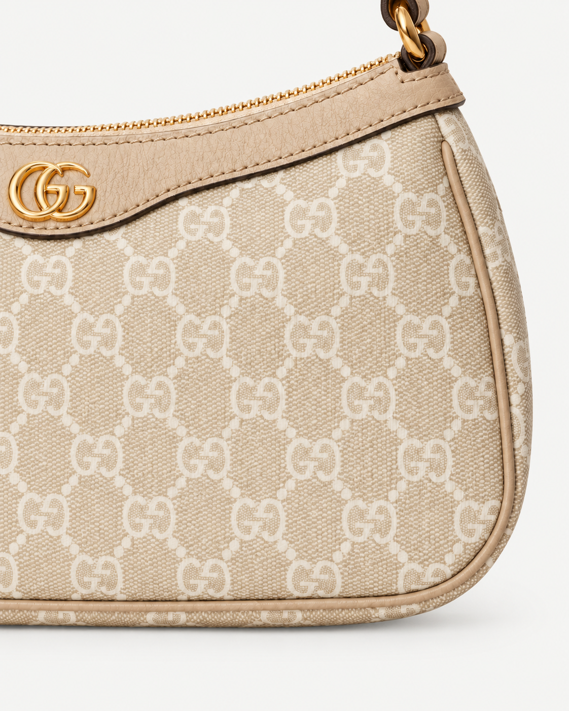 Gucci Ophidia – Schultertasche in Beige und Weiß